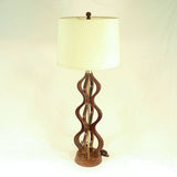 Mid Century Modern Serpentine Table Lamp in Black Walnut by Picinae Studios