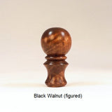Wooden Table Lamp Finial Ball Pattern 3 in Black Walnut