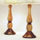 Wooden Table Lamp Ball Lamp 1 Black Walnut Spalted Maple Handmade 