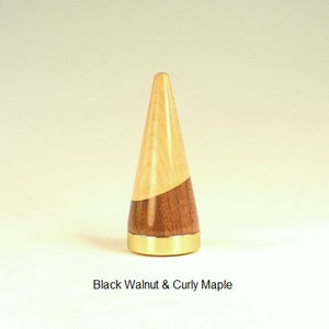 handmade ring cone purpleheart curly maple  by Picinae Studios