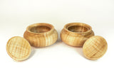 Custom Sugar Bowls 01106 & 01107 for Sherwood, Pattern 4A in Curly Maple