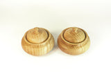 Custom Sugar Bowls 01106 & 01107 for Sherwood, Pattern 4A in Curly Maple