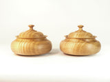 Custom Sugar Bowls 01106 & 01107 for Sherwood, Pattern 4A in Curly Maple