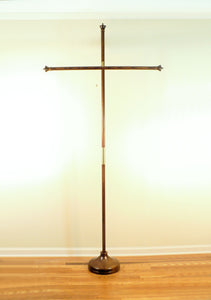 Wooden Banner Poles For Church In Red Oak With Brass Hardware Medium Brown Finish Handmade by Picinae Studios