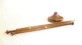 Processional Banner Pole Turned in Oak With Wooden Stand And Brass Hardware Handmade by Picinae Studios