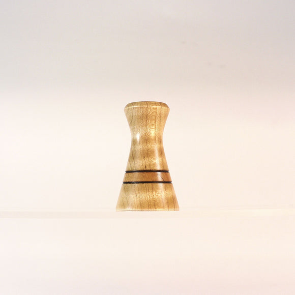 Custom Pendant Lamp Finial in Curly Maple with Cherry Stripe