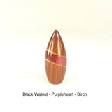 Striped Walnut Lamp Finial Handmade by Picinae Studios