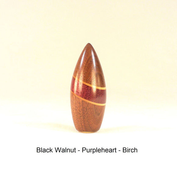 wood lamp finial black walnut purpleheart handmade by Picinae Studios