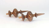 Custom Clock Finials for John, Matching Pair In Black Walnut, Reproductions