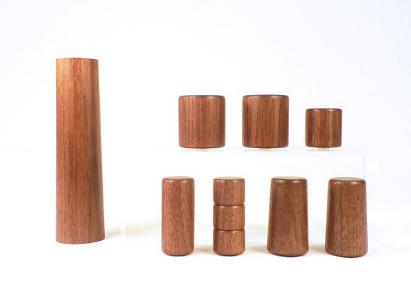 Custom Lamp Neck & Finials In Black Walnut