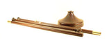 Tall Wooden Banner Pole in Red Oak With Brass Hardware In Red Mahogany Color By Picinae Studios 