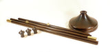 Processional Banner Pole in Dark Walnut Split Poles Removable Finials Brass Hardware Handmade In Red Oak