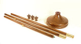 Wooden Banner Pole Handmade in Oak with Provincial Brown Color And Solid Brass Hardware By Picinae Studios