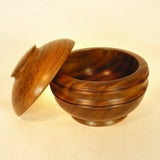 Wooden Bowl With Lid Orb Style 1 Teak