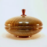 Wood Bowl With Lid Curly Maple Bloodwood Orb Style 4