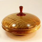 Wood Bowl With Lid Orb 2 Spalted Curly Maple Bloodwood