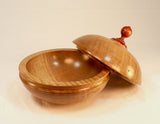 Wood Bowl With Lid Orb Style 3 Curly Maple Bloodwood