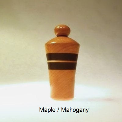 Lamp Finial Button Pattern 3 Maple and Mahogany Wood