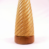 Twist Table Lamp 12 Spiral Handmade Butternut Mahogany 