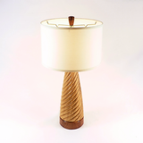 Mid Century Spiral Lamp Butternut Mahogany Wood