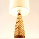 Handmade Wooden Table Lamp 12 Spiral Butternut Mahogany 