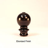 Wooden Table Lamp Finial Ball Pattern 6 Ebonized Finish