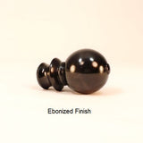 Wooden Table Lamp Finial Ball Pattern 6 Ebonized Finish