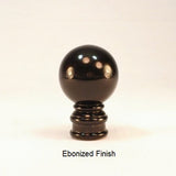 Lamp Shade Finial Ball Pattern 7 Wood with Ebonized Finish