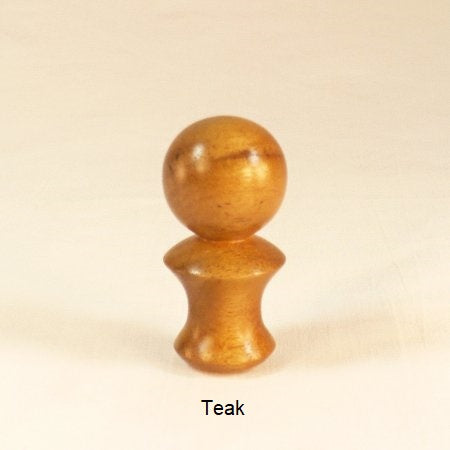 Wood Lamp Finial Ball Pattern 2 in Teak