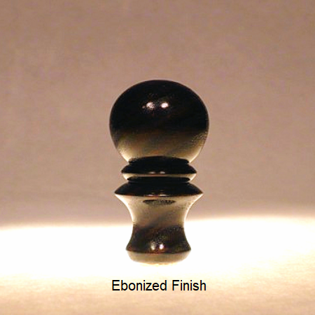 Wooden Lamp Shade Finial Ball Pattern 4 with Ebonized Finish