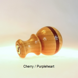 Lamp Finial Ball Pattern 5 handmade in cherry wood and purpleheart