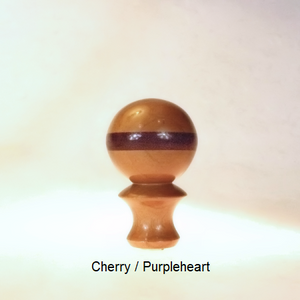 Wooden Table Lamp Finial Ball Pattern 5 in Cherry and Purpleheart