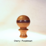 Wooden Table Lamp Finial Ball Pattern 5 in Cherry and Purpleheart