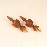 Custom Clock Finials, Matching Pair In Mahogany, Reproductions