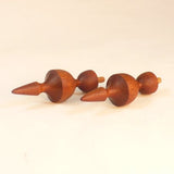 Custom Clock Finials, Matching Pair In Mahogany, Reproductions