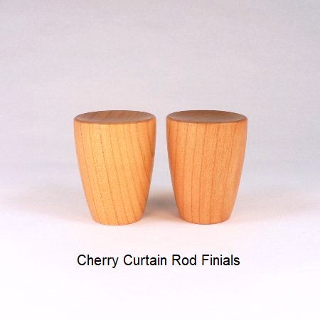 Custom Curtain Rod Finials Handmade In Cherry