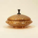 Wood Bowl With Lid Curly Maple Ebony Pillow Style 2