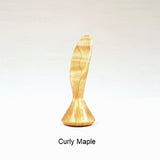 Lamp Shade Finial Smooth Crescent Curly Maple Wood