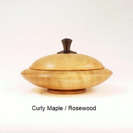 Wooden Sugar Bowl 3A in Curly Maple and Rosewood