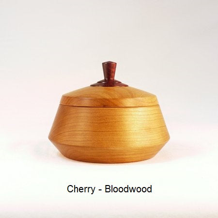 Wooden Sugar Bowl 5 in Cherry and Bloodwood