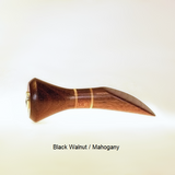 Wooden Lamp Finials Striped Crescents Black Walnut Mahogany