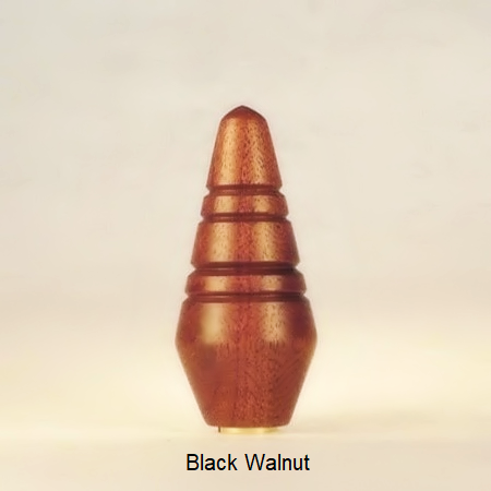 Wood Lamp Finial Black Walnut Taper 6