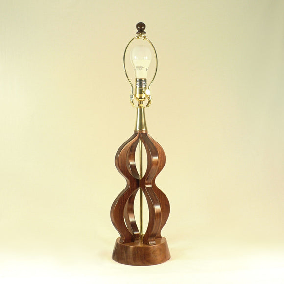 Serpentine Desk Lamp in Black Walnut Handmade by Picinae Studios