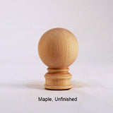 Lamp Shade Finial Ball Pattern 7 Maple Wood Unfinished