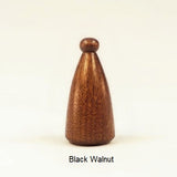 Lamp Finial Button Pattern 4 Black Walnut Wood