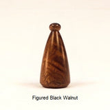 Lamp Finial Button Pattern 4 Figured Black Walnut Wood