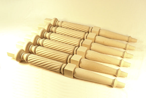 Custom Chair Legs with Spiral Twist Handmade by Picinae Studios