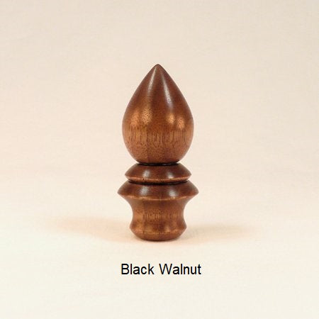 Wooden Lamp Finial Handmade in Black Walnut 