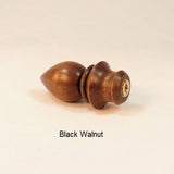 Wooden Lamp Finial Handmade in Black Walnut