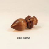 Wooden Lamp Finial Handmade in Black Walnut